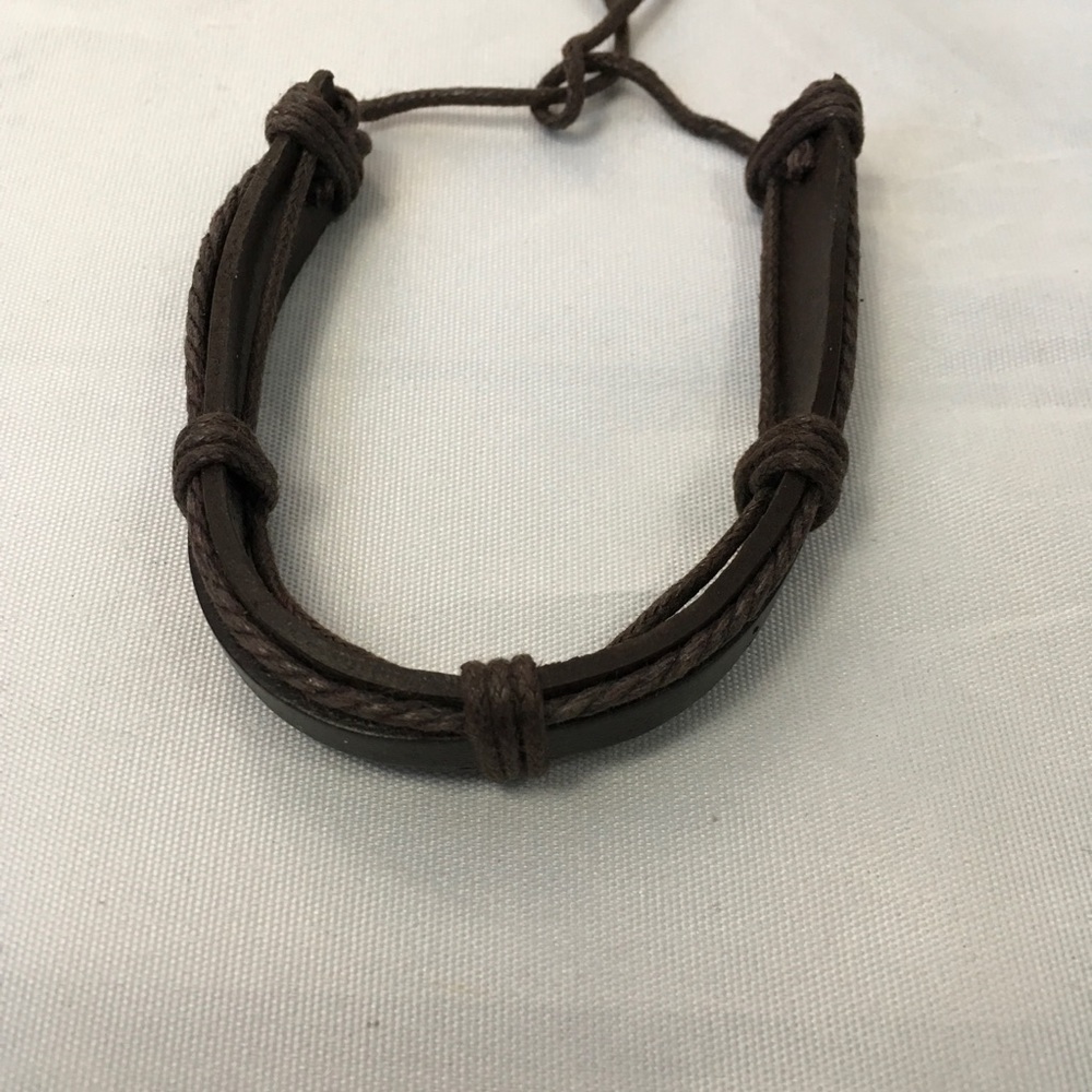 Genuine Leather Unisex 3 Piece Wristband Bracelet - Picture 5 of 8